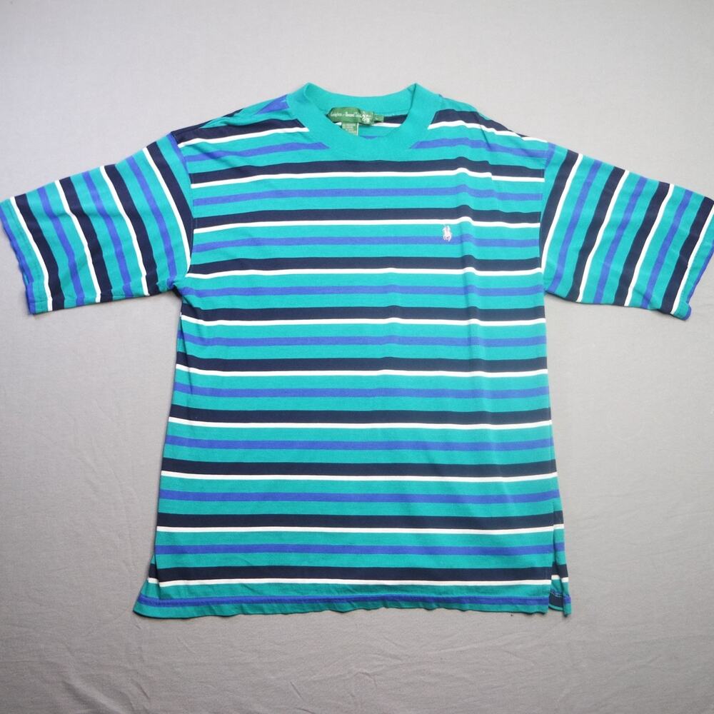 Vintage Knights of Round Table Striped Horse Green Purple Men’s T Shirt Large